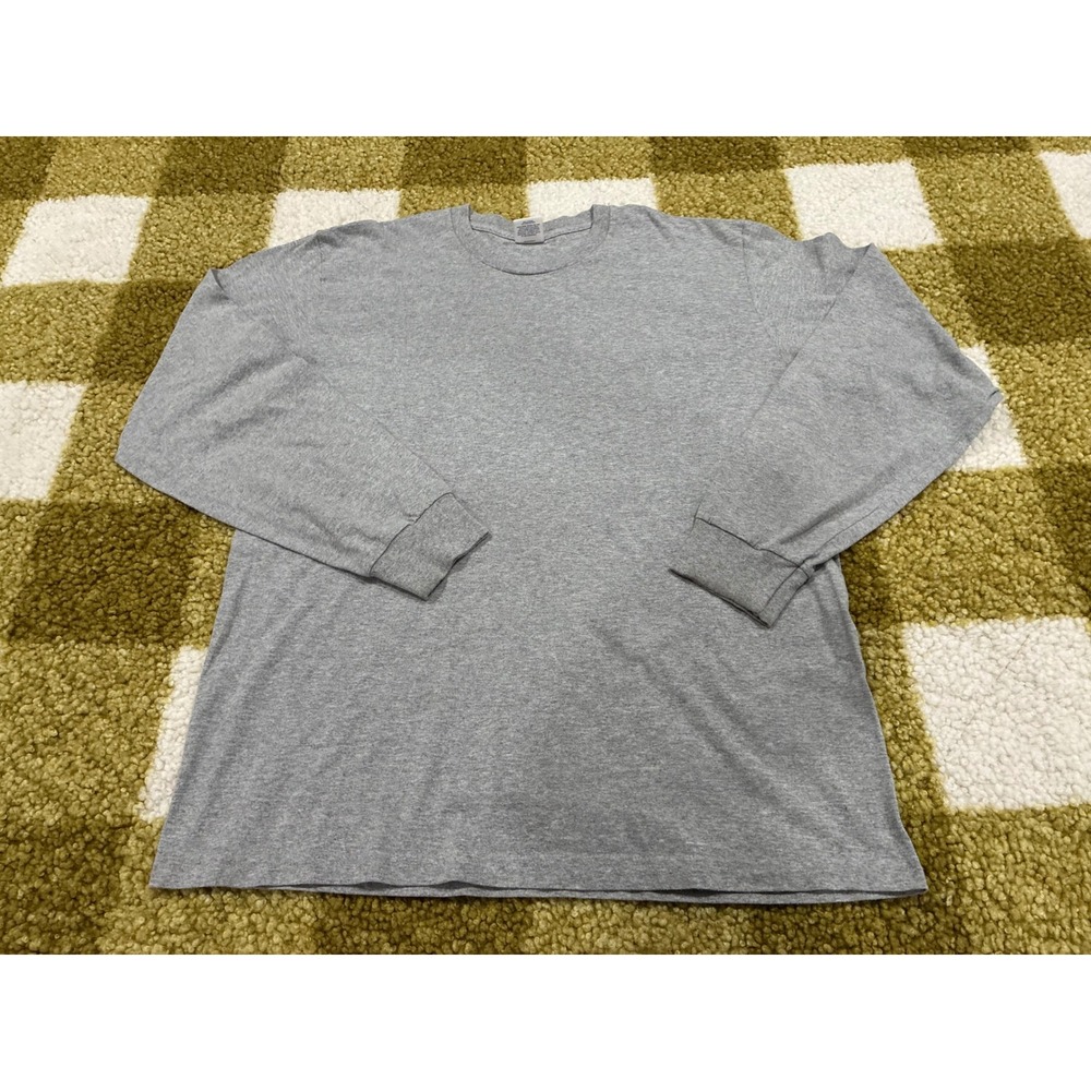 Supreme Mens Long Sleeve T-Shirt Heather Grey Cotton Blend Size L Made in USA